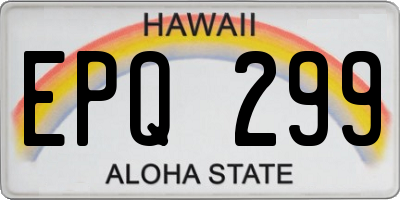 HI license plate EPQ299