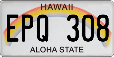HI license plate EPQ308
