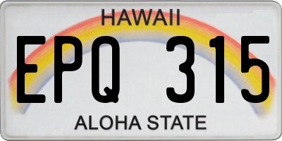 HI license plate EPQ315