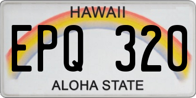 HI license plate EPQ320
