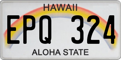 HI license plate EPQ324