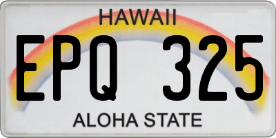 HI license plate EPQ325