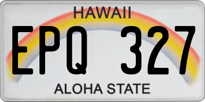 HI license plate EPQ327