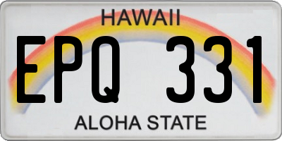HI license plate EPQ331