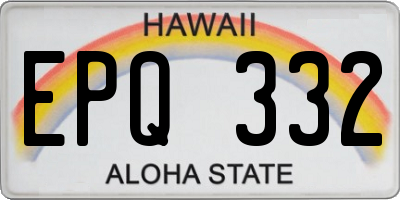 HI license plate EPQ332