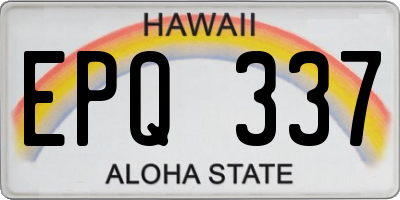 HI license plate EPQ337