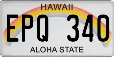 HI license plate EPQ340