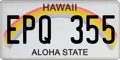 HI license plate EPQ355