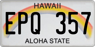 HI license plate EPQ357