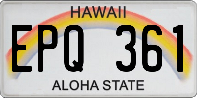 HI license plate EPQ361