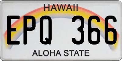 HI license plate EPQ366