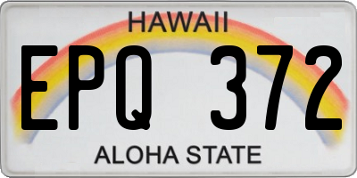 HI license plate EPQ372