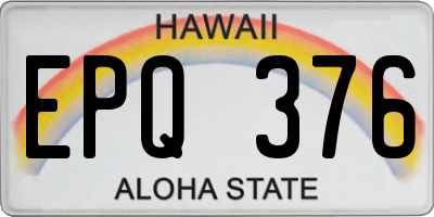 HI license plate EPQ376