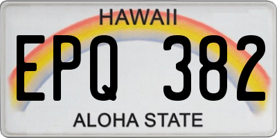 HI license plate EPQ382