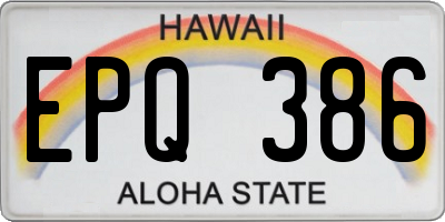 HI license plate EPQ386