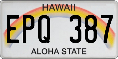 HI license plate EPQ387