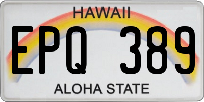 HI license plate EPQ389