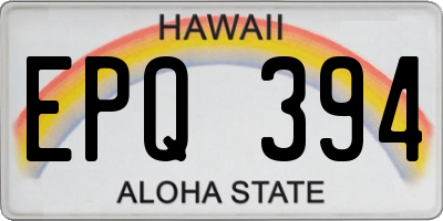 HI license plate EPQ394