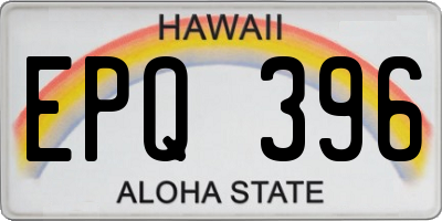 HI license plate EPQ396
