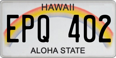 HI license plate EPQ402