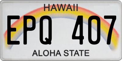 HI license plate EPQ407
