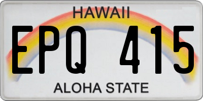 HI license plate EPQ415
