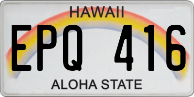 HI license plate EPQ416