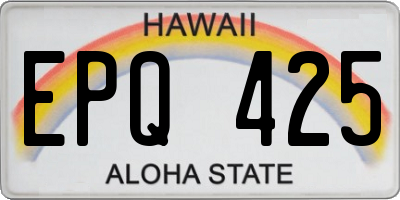 HI license plate EPQ425