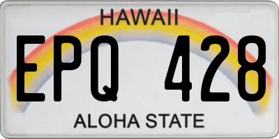 HI license plate EPQ428