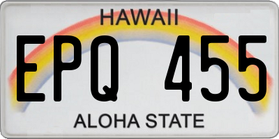 HI license plate EPQ455