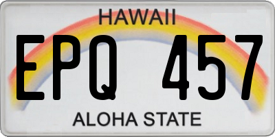HI license plate EPQ457