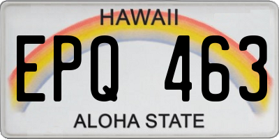 HI license plate EPQ463