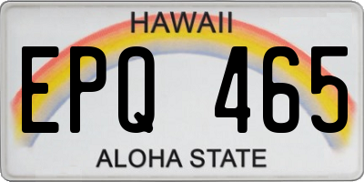 HI license plate EPQ465