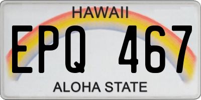 HI license plate EPQ467