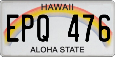 HI license plate EPQ476