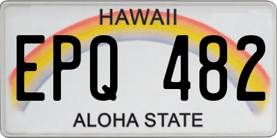HI license plate EPQ482