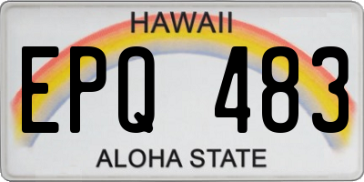 HI license plate EPQ483