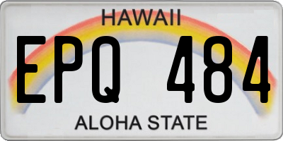 HI license plate EPQ484