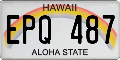 HI license plate EPQ487