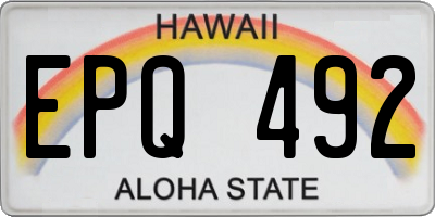 HI license plate EPQ492