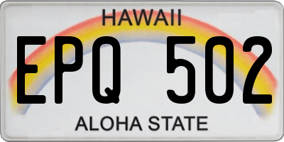 HI license plate EPQ502
