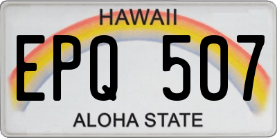 HI license plate EPQ507