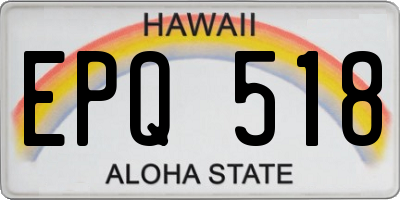 HI license plate EPQ518