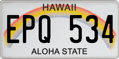 HI license plate EPQ534