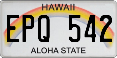 HI license plate EPQ542