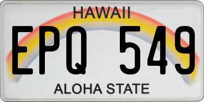 HI license plate EPQ549