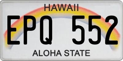 HI license plate EPQ552