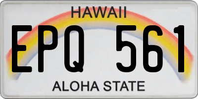 HI license plate EPQ561