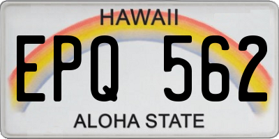 HI license plate EPQ562