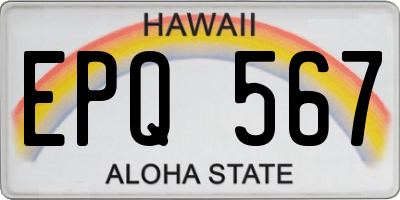 HI license plate EPQ567